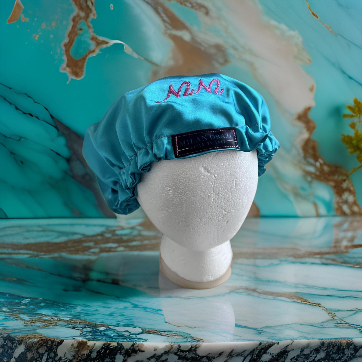 Adult Custom Adjustable Turquoise Bonnet